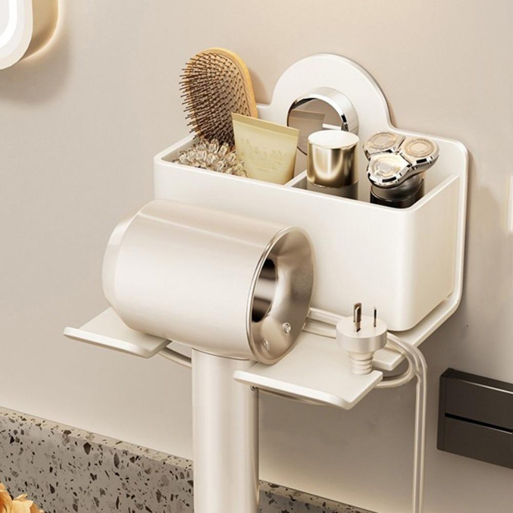 Punch Free Suction Cup Hair Dryer Holder Carbon Steel Hairdryer Stand Hair Dryer Bracket for Home