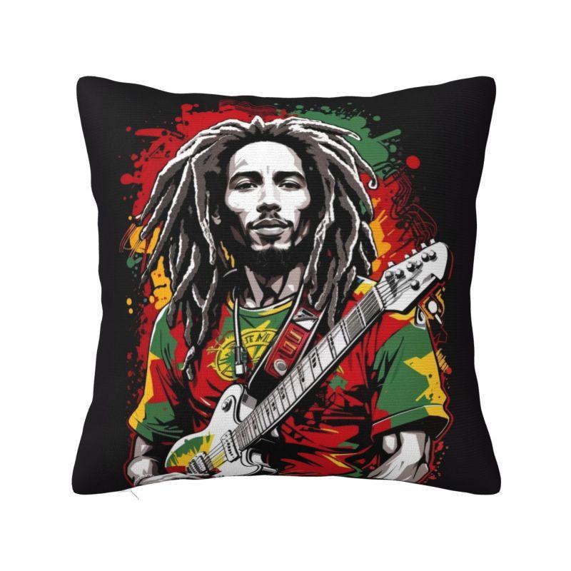 Fashion Jamaica Reggae Rock Bob Marley Cushion Cover xcm Soft Pillow Case for Sofa Square Pillowcase Home Decor