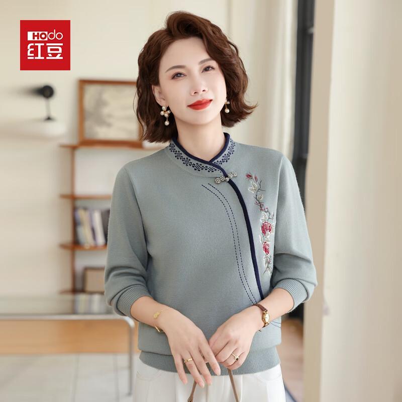 Hodo Women's New Chinese Style Embroidered Knitted Sweater