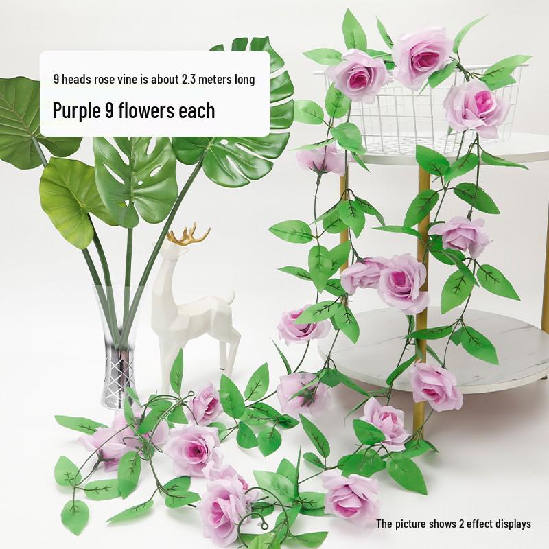 Rattan Pothos Artificial Green Vine for Air Conditioner or Water Pipe Cover