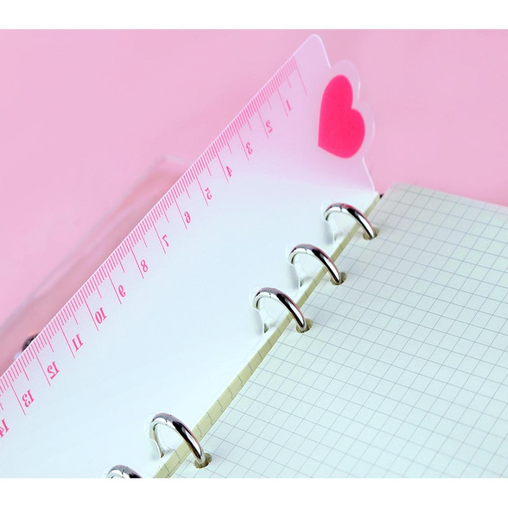 Plastics Bookmark Ruler Wear Resistant Measuring Ruler Loose Leaf Hand Ledger Ruler  Student
