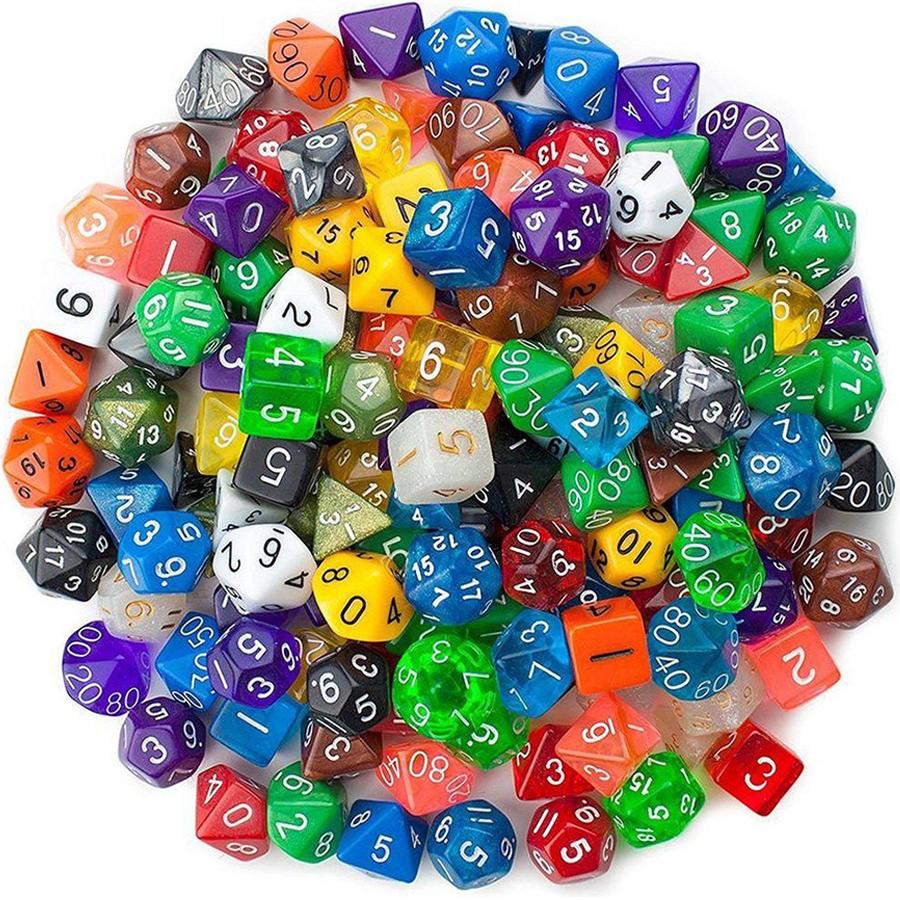 24/48/80pcs Bagged Polyhedral Dice COC & DND Tabletop Role Playing Board Game Accessories Atmosphere Creating Prop for Party XJM