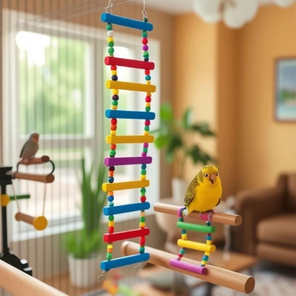 Colorful Bird Climbing Toy 8/10/12 Step Ladders Bird Perch Stand Toy Parrot Accessories
