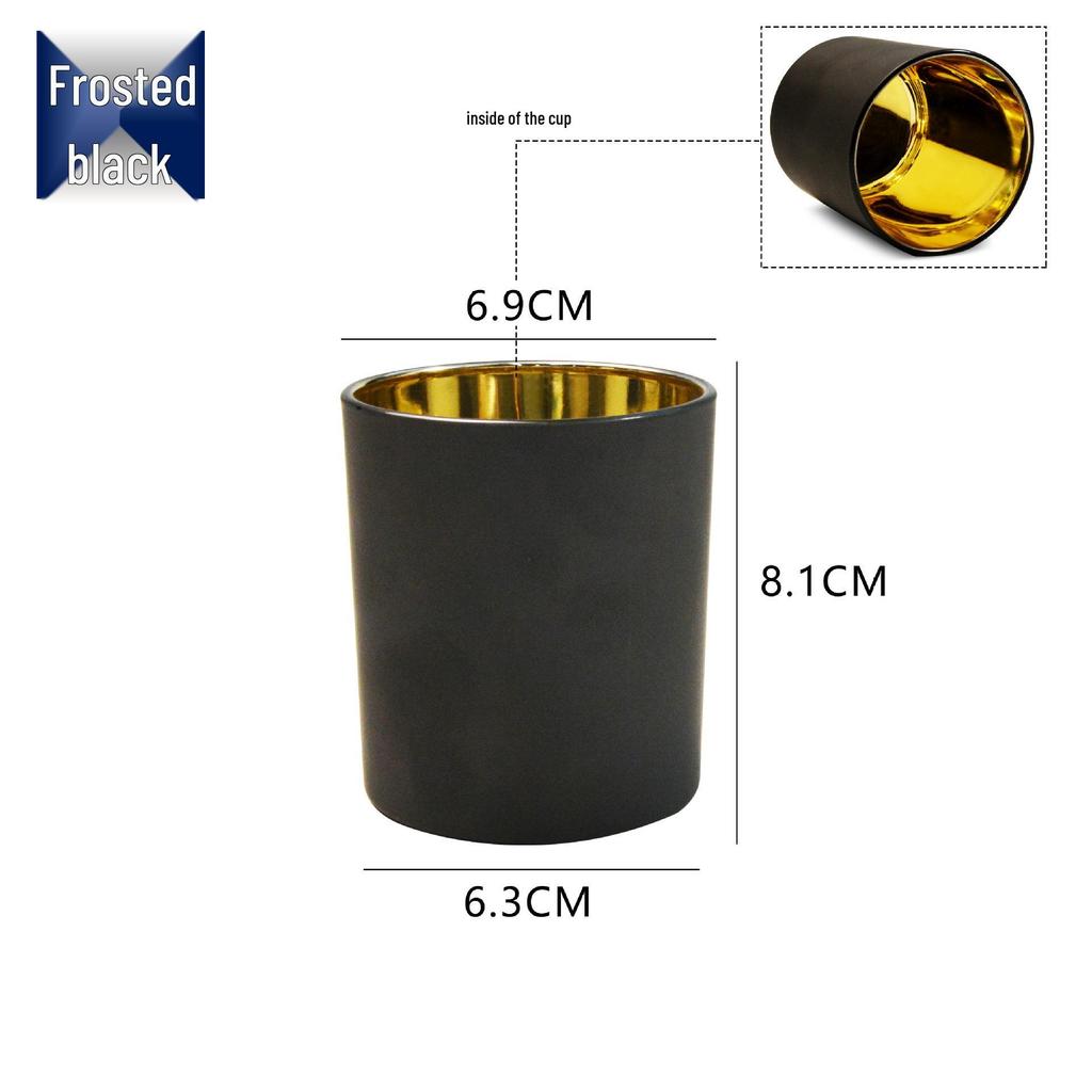 Romantic Black Frosted Glass Candle Holder for DIY Aromatherapy
