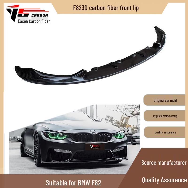 Fits 2014-2020 BMW M4 F82: 3D Style Carbon Fiber Front Lip, Shovel, Chin, Spoiler