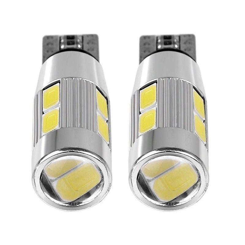

2шт T10 Белый 5630 LED 194 W5W 10 SMD Canbus Безошибочная автомобильная боковая клиновидная лампочка 2pcs
