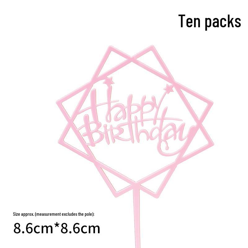 50 Stück Goldene Acryl-Kuchenstecker - Geburtstag, Festival, Muttertagsfeier