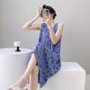 Cotton and silk nightgown women's summer 1011 new high-end vacation style long dress, sleeveless pajamas and loungewear in spring and autumn