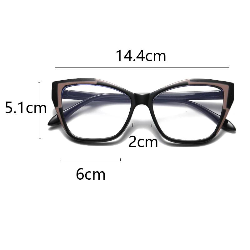 Optical Spectacle Eyeglasses Frames Fashionable Women's Anti Blue Light Color Changing Glasses Trendy Cat Eye Frames Flat Lenses