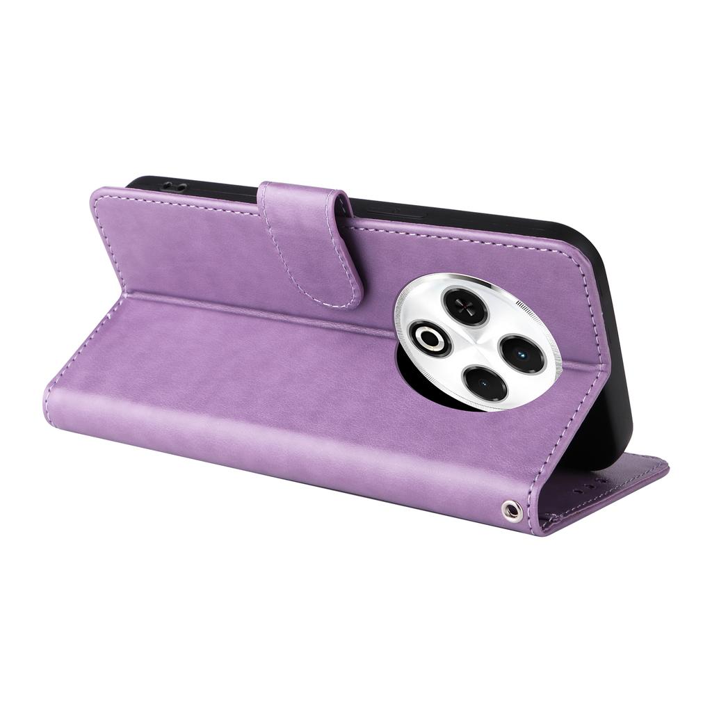 For TECNO Spark 30 4G Leather Case Butterfly Floral Imprint Wallet Stand Cover