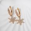 Simple Flowers Dangle Earrings for Women Fashion Zirconia Earring Jewelry Party Accessories