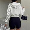 Women S Long Sleeve Hooded Zip Up Cropped Casual Sweatshirt Jacket