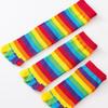 Cotton Rainbow Five Fingers Socks High-quality Women Toe Socks Fashion Striped Cotton Socks Man