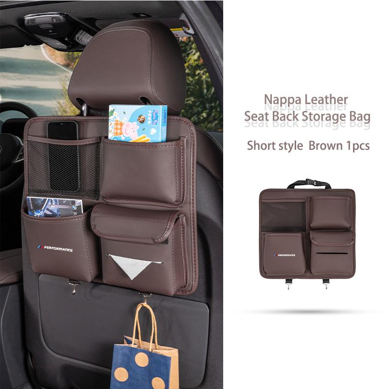 Car Multi-Pocket Hanging Back Seat Storage Bag Anti Kick Pad Accessorty For BMW E30 E34 E36 E39 E46 E52 E53 E60 E61 E62 E70 E71
