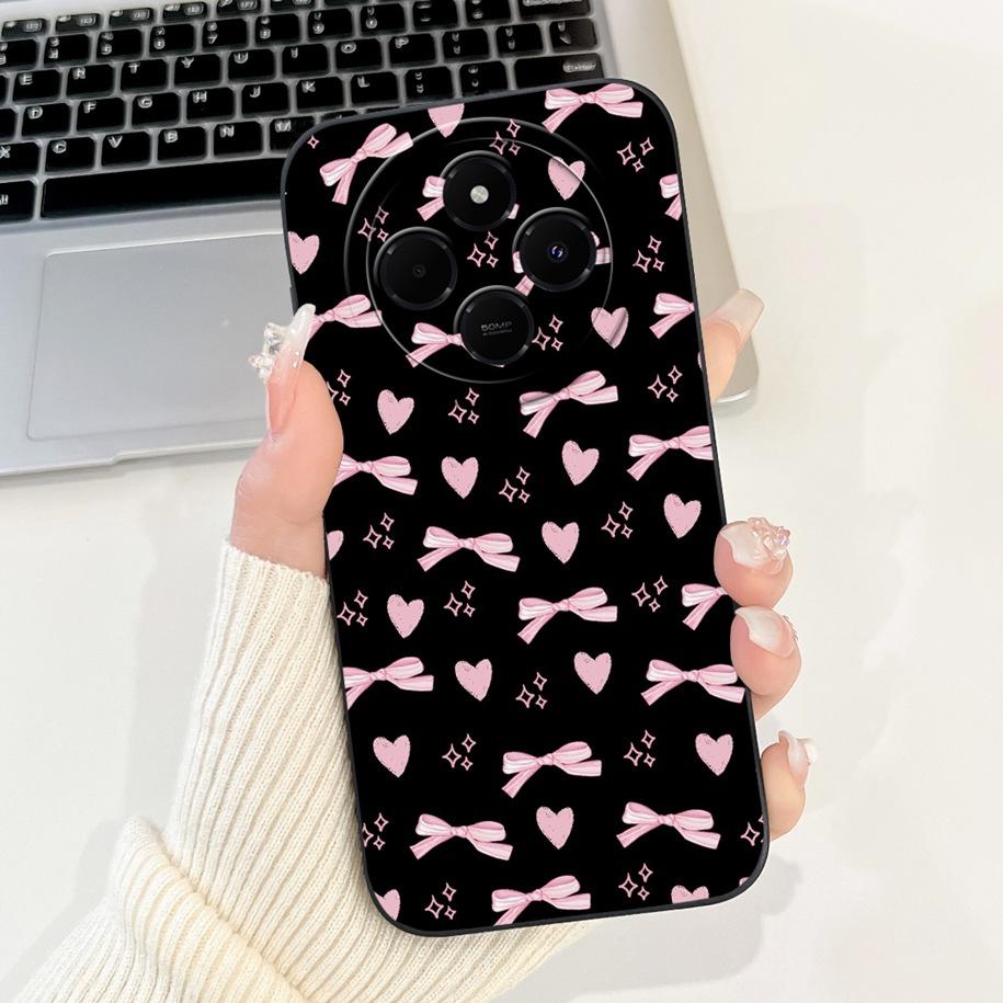 For Xiaomi Redmi 14C 4G Case Poco C75 Fashion Cherry Rose Flower Soft Silicone Cover On Redmi14C Bumper Redmi A4 A3 Pro 5G Funda