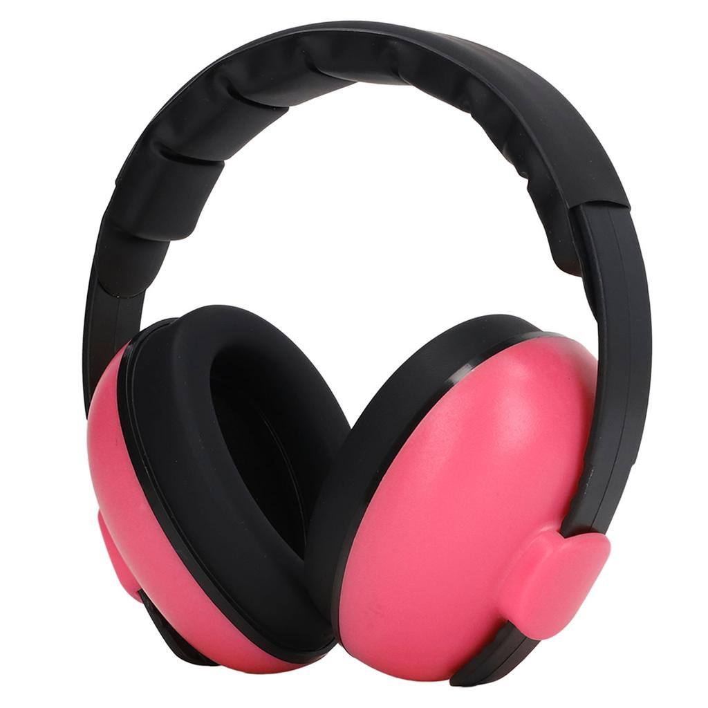Industrial Earmuffs Noise Reduction Hearing Protection NRR 31DB Portable Ear Muffs for Learning Shooting Rose Red