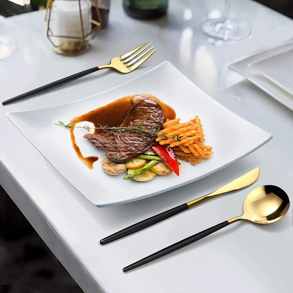 Qecyd Cutlery 30 Tableware Spoon Fork Stainless Steel Cutlery Assortment Scandinavian Western Lunch For Home For Dishwasher Christmas Polished Set,