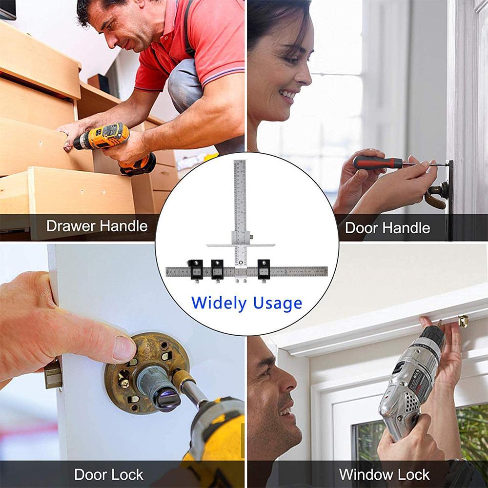 Punch Locator Tool,Adjustable drill Template Guide Tool, Drilling Holes for Installation of Doors Drawer Handles Knobs Pull