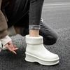 Fashion Women's Height-increasing Rain Boots Fashionable Outer Overshoes Women Thick-soled Non-slip Soft-soled Wear-resistant Rain Boots