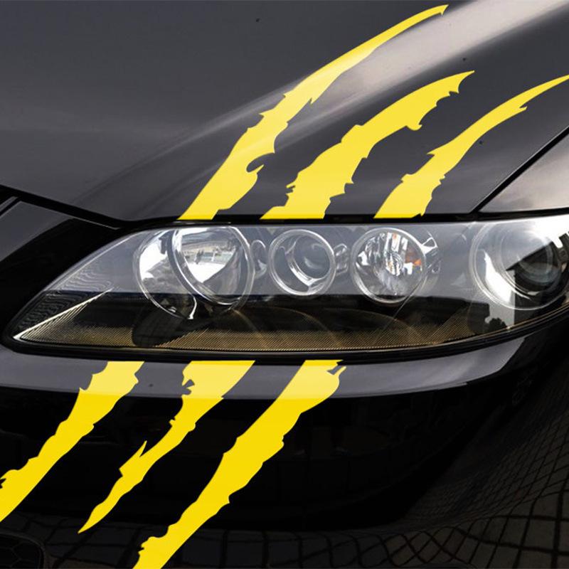 Creative Car Headlight Decal: Decorative Claw Stickers for Hood and Eyebrow