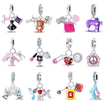 Charm Copper Fit Pandachoriginal Charms Bracelet Tailor Sewing Machine Pendant Beads Diy Jewelry Giftnew