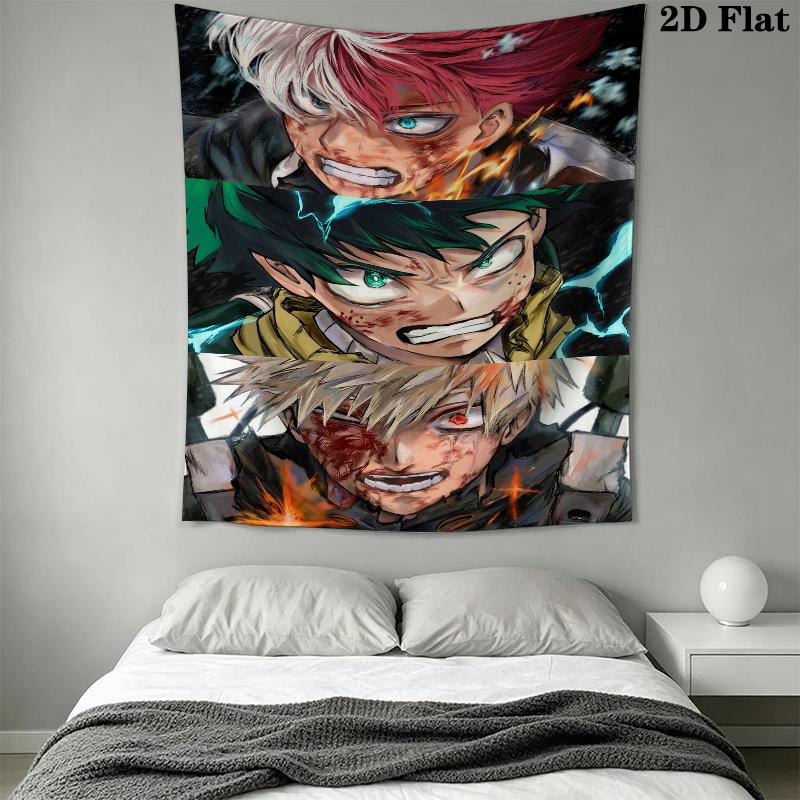 My Hero Academia Wall Tapestry Aesthetic Wall Hanging Printed Fabric Blanket Decorative Tapestries for Bedroom Living Room Home Decor