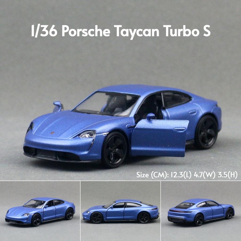 Pdbn6 1/36 Porsche Taycan Toy Car Model For Children RMZ CiTY Diecast Super Sport Miniature Pull Back Collection Gift For Kid Boy