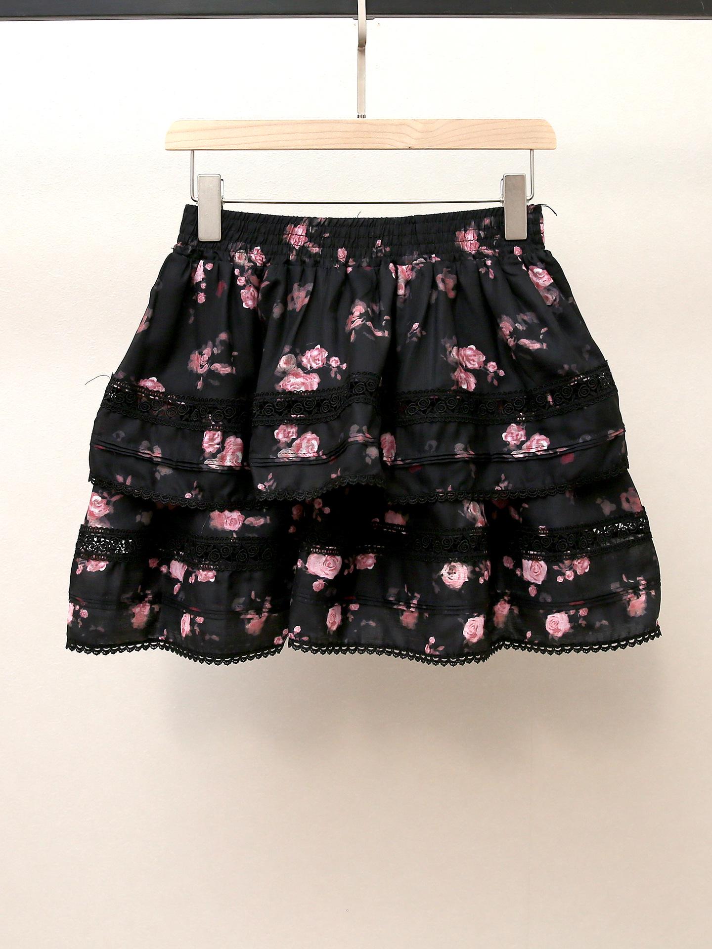 

Романтичная миди-юбка из кружева с принтом роз для женщин высокого класса S