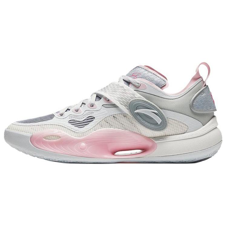 

Anta Splash 6 Cushioning Slip Resistant Low top Basketball Shoes Men s White Gray 112421108-3 44