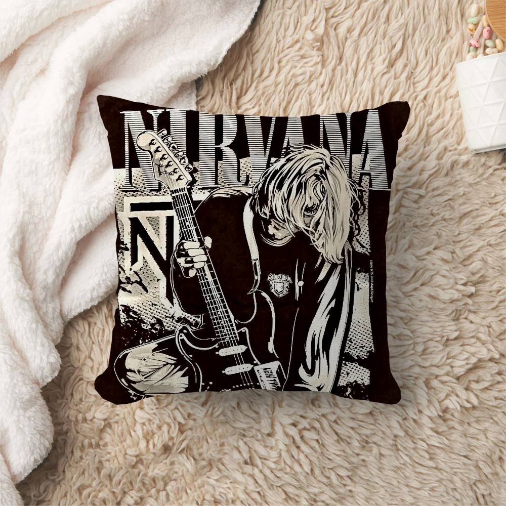 ANNirvanaRock Band Pillow Cover for Bedroom Room and Living Room Sofa Decorative Cushion Cover