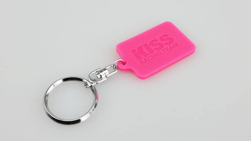 [Kijima] Motorcycle Parts Keychain KISS Silicone 30mm x 45mm Pink