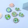 Green Circle/Heart-shaped Brooch Care for the Earth Lapel Pin Cartoon Enamel Pin