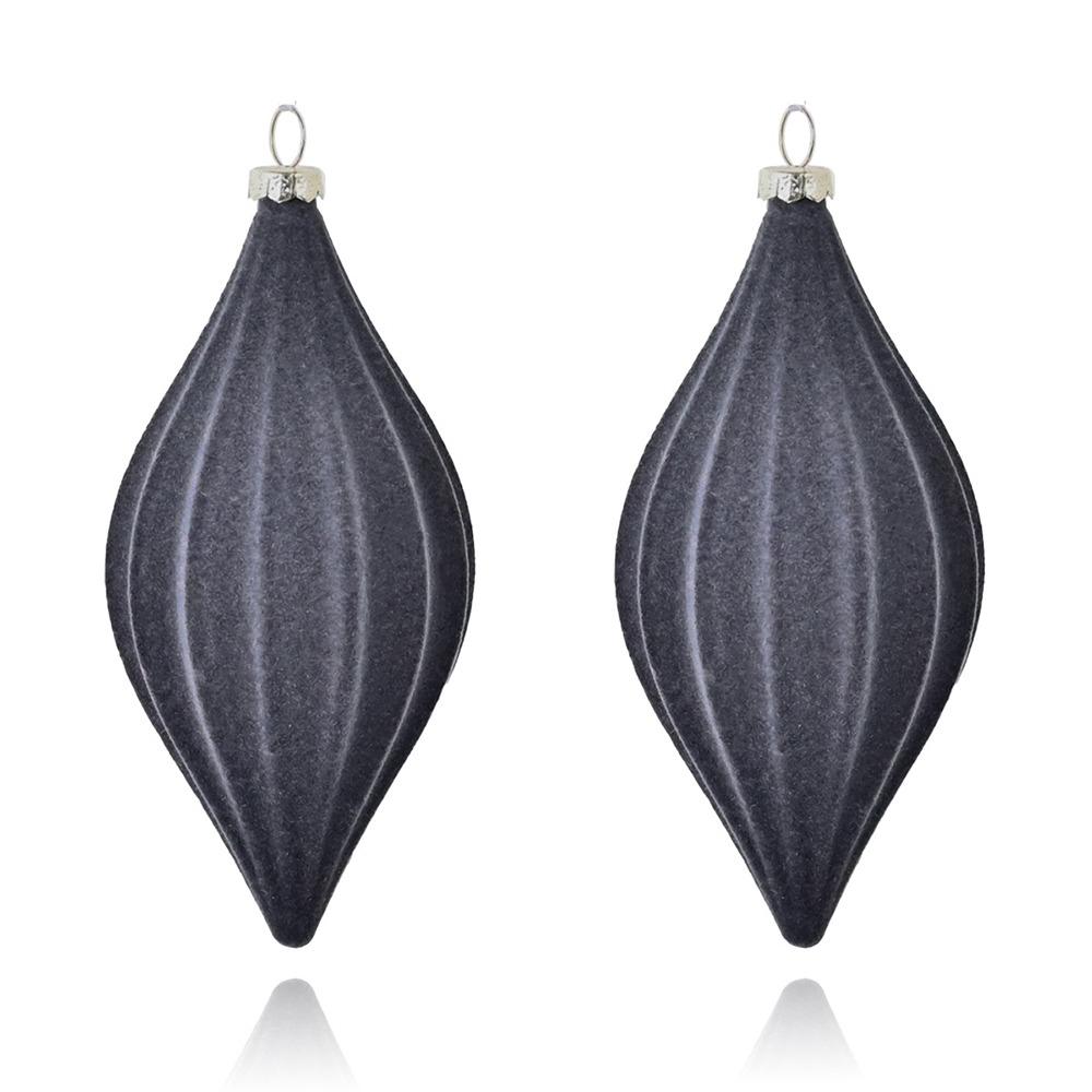 

2 шт. Пластиковый бархатный рождественский конусный шар-подвеска елочные украшения для дома новогодние украшения серый