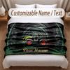 CLAAS Printed Flannel Blanket Custom Name Text Soft Warm Throw For Bedroom Holiday Gift
