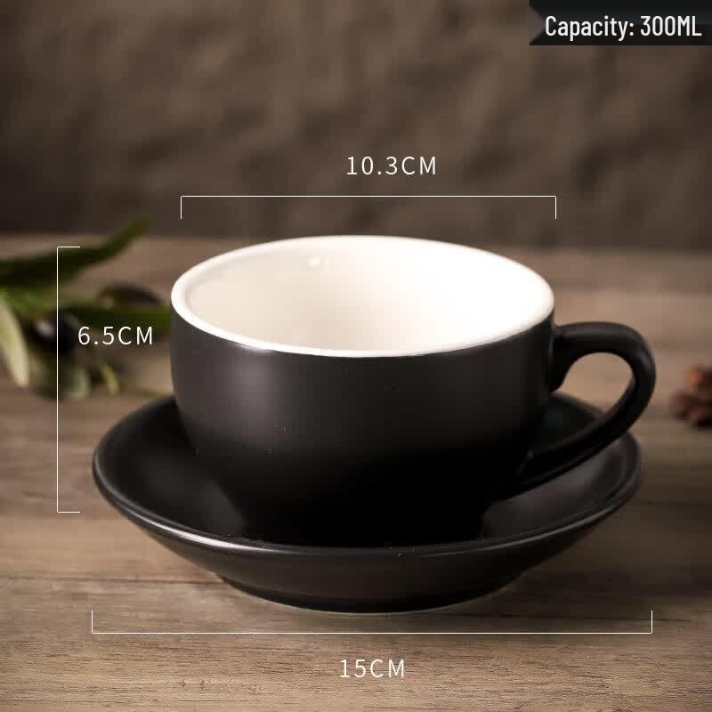 300ml Ceramic Latte Art Coffee Cup with Lid