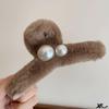 2023 Luxury Pearl Fluffy Claw Clip: Plush Shark Hairpin for Women - Autumn/Winter Collection
