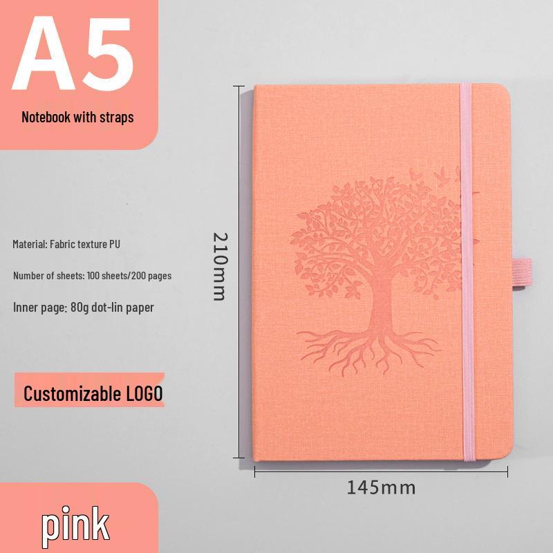 Custom A5 High-Quality Business Notebook with Strap and Logo Printing 