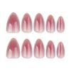 Manicure Long Almond False Nails French Aurora Fake Nails Detachable Flowers Butterfly Press On Nails DIY