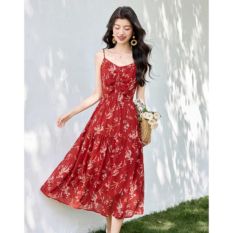 Summer Floral Print Spaghetti Strap Dress