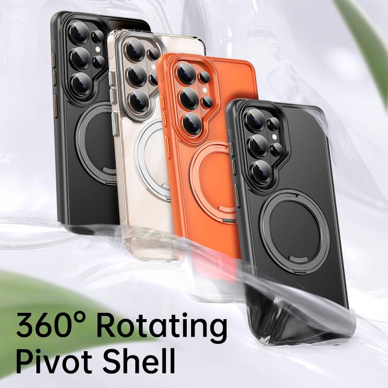KEYSION N52 Magnetic 360° Ring Stand Case for MagSafe for Samsung Galaxy S26 Ultra 5G S26+ Matte Transparent Shockproof Phone Cover