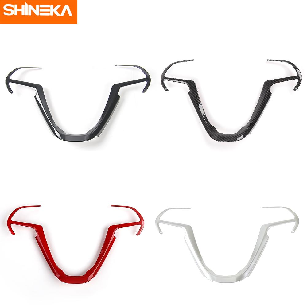 SHINEKA Interior Stickers For Jeep Cherokee 2014+ Car Steering Wheel Decoration Cover Accessories For Jeep Grand Cherokee