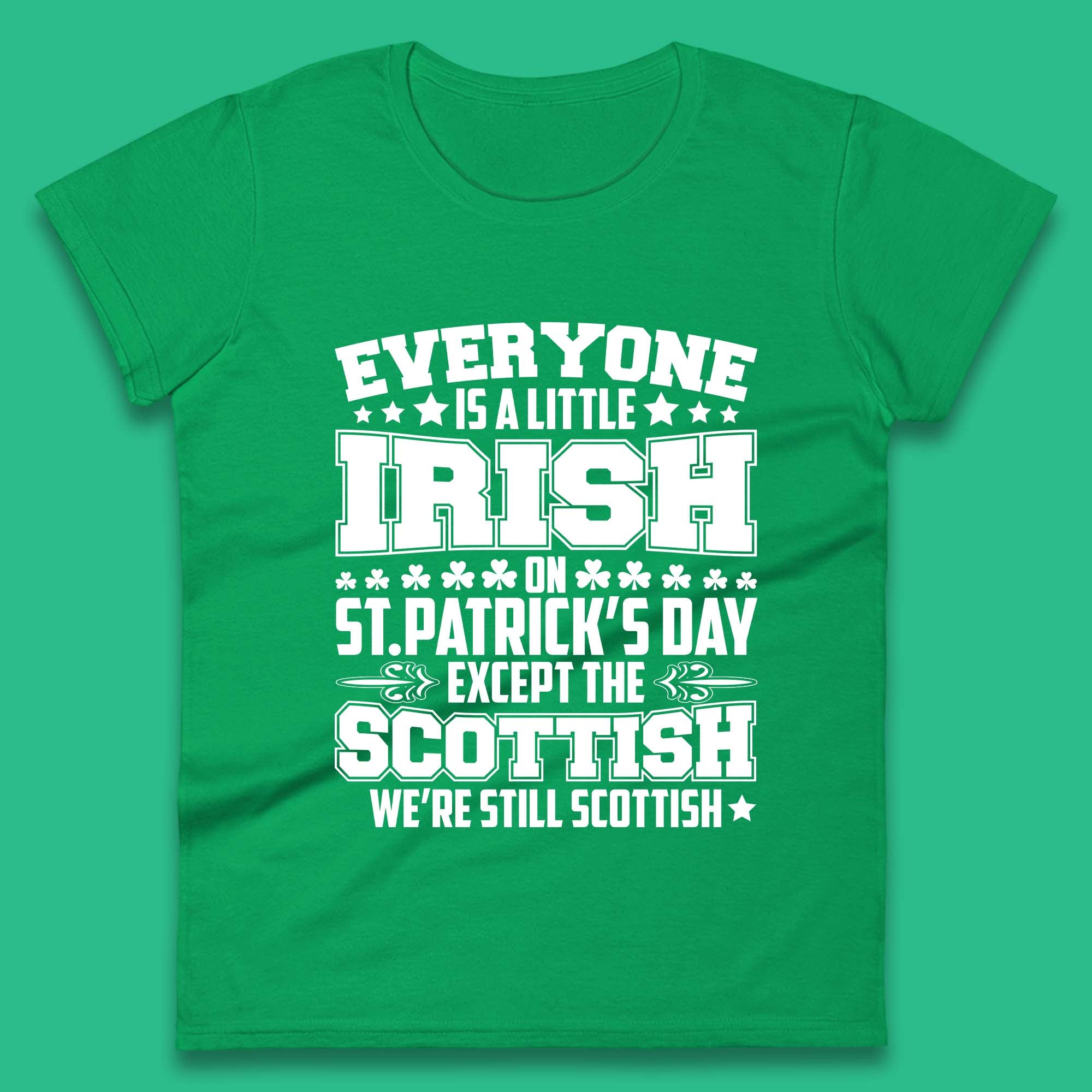 Scottish St Patrick s Day Womens T-Shirt Mens Tops Tees Unisex S