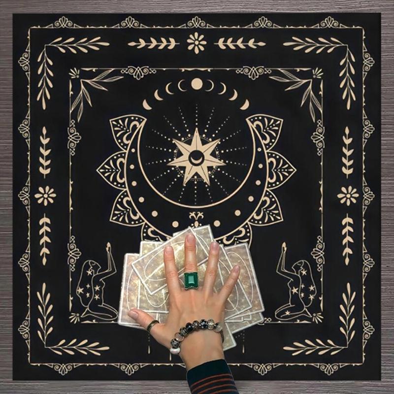 Astrology Tarots Table Altar Cloth Metaphysical Board Game Mat Pendulum Divinations Altar Tablecloth Board Game Card Pad