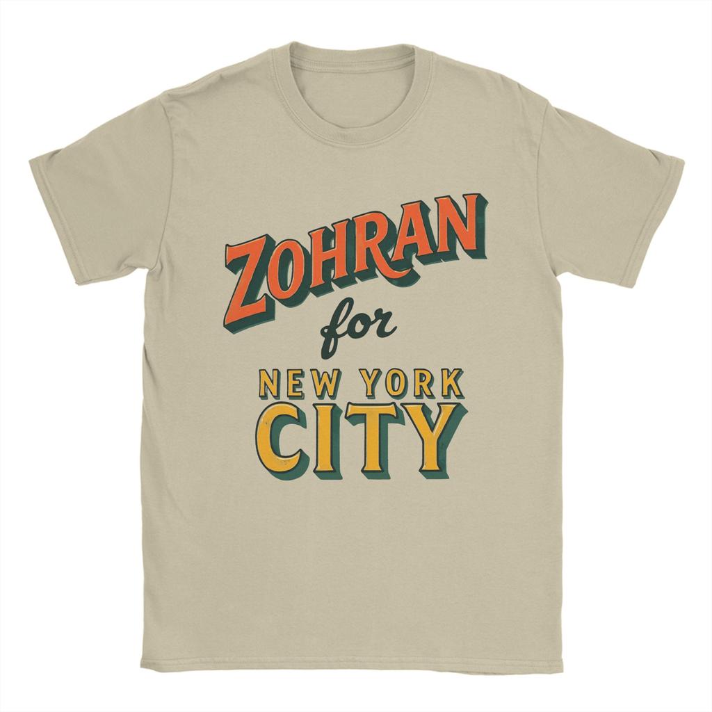 Men T-Shirt Zohran Mamdani Novelty 100% Cotton Tee Shirt Short Sleeve  T Shirt Round Collar Clothing Gift Idea