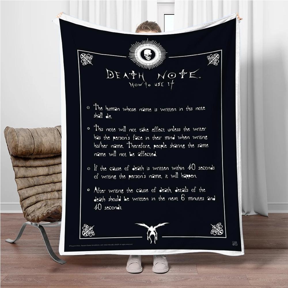Japanese Anime Blanket DEATH-NOTE Children Warm Soft Blankets for Sofa Bed Cover Blanket Suitable for Birthday Souvenir Gifts