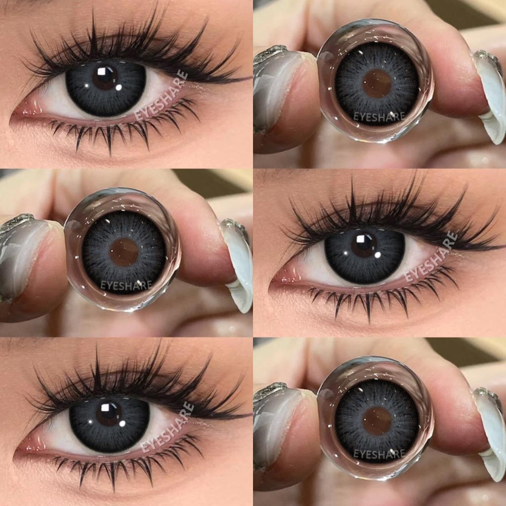 EYESHARE Brown Colored Contact Lens Natural Soft Contact Lenses for Eyes Fashion Decoration 14.2mm Yearly 2pcs=1 Pair