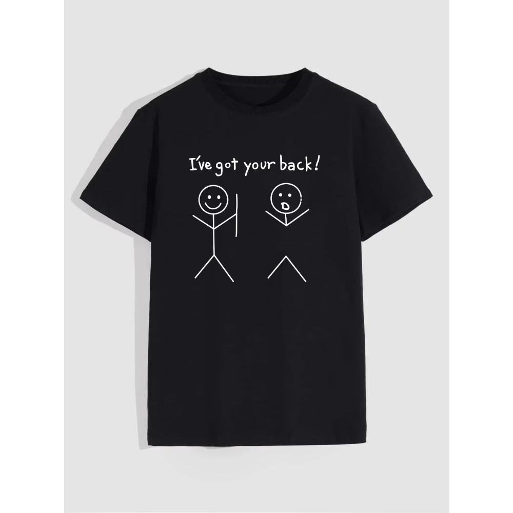 

Мужская футболка с коротким рукавом «I ve Got Your Back», топ с круглым вырезом, повседневная одежда, летние бестселлеры XXXXXL чёрный