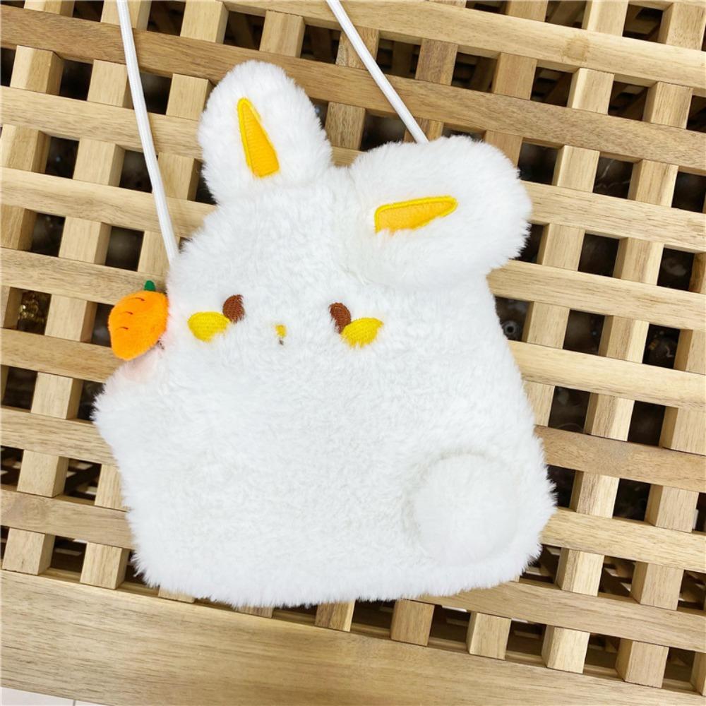 

Soft Plush Crossbody Bag Solid Color Cartoon Crossbody Bag New Key Coin Bag
