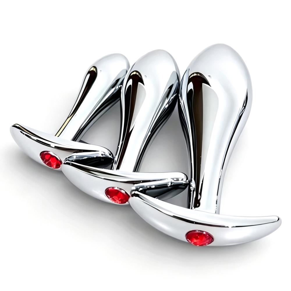 Metal Anchor‑Shaped Base Thumb Anal Plug Three Sizes Outdoor Anal Plug Outdoor Dildos Butt Plug Adult Sex Toys