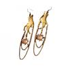 Retro Gothic Gold Bracelet & Sun Pendant Earrings Set